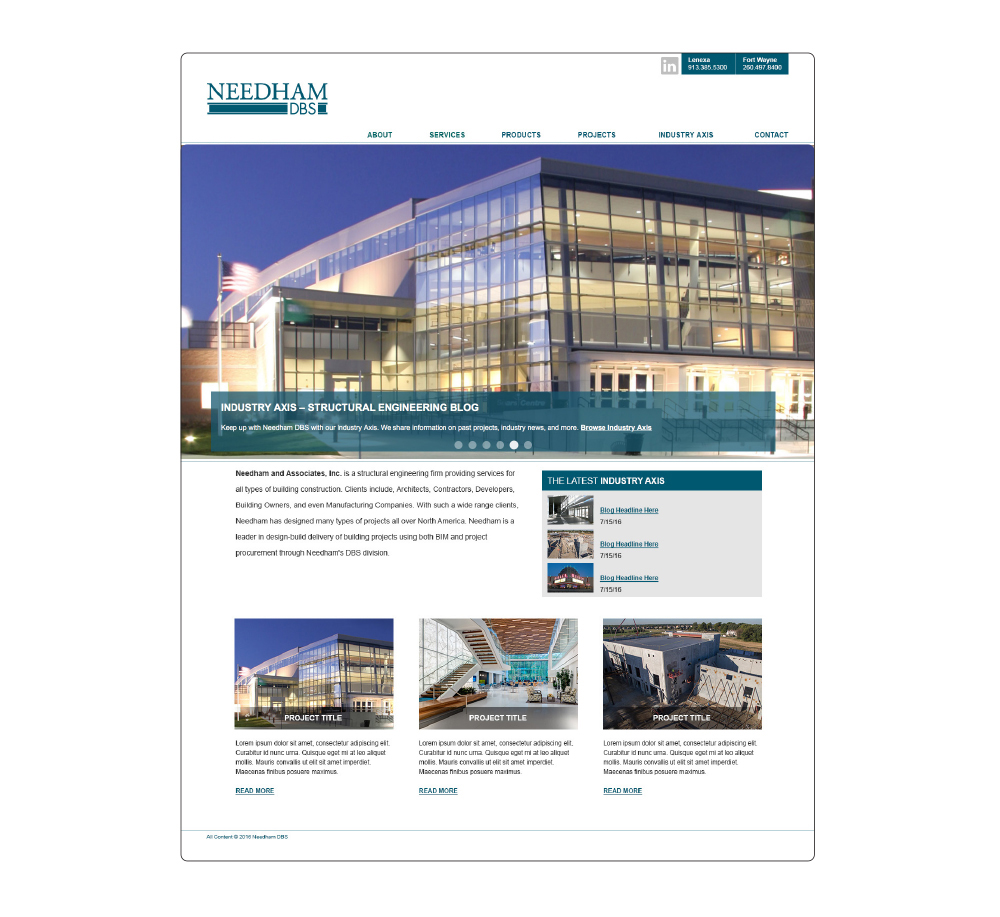 Needham DBS website design by The Common Sense Creative