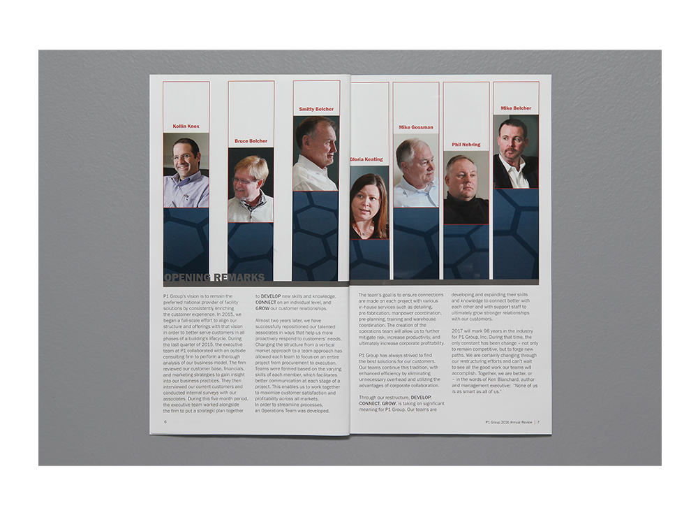 P1 Group Inc. annual report design by The Common Sense Creative