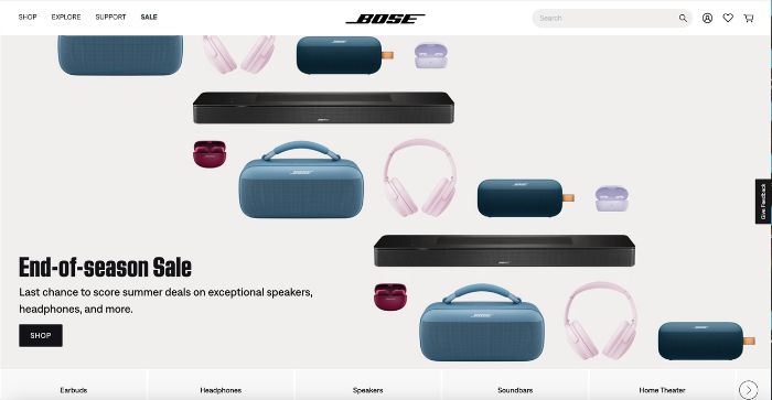 Bose home page design